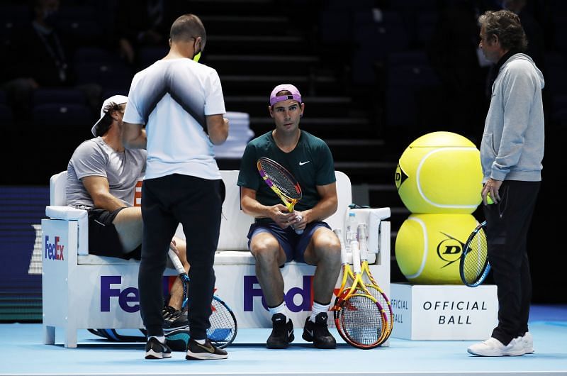 Rafael Nadal with his team at the Nitto ATP Finals