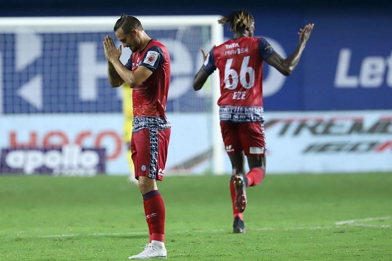 Nerijus Valskis was definitely one of the positives for Jamshedpur FC in the first match. Courtesy: ISL