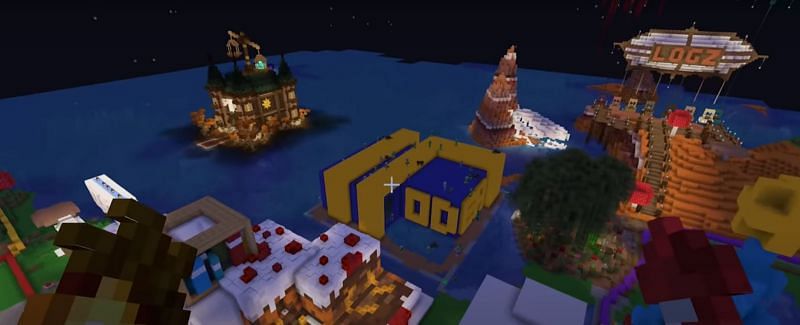 A small portion of season 7&#039;s shopping district. Image via Minecraft