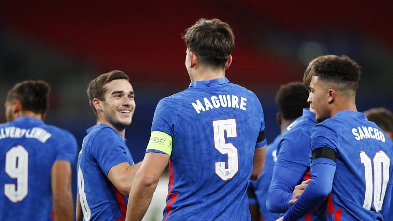 Harry Maguire scored in England&#039;s 3-0 win against Ireland.