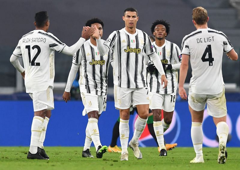 Juventus celebrate after scoring their equalizer