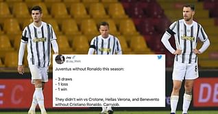 Twitter explodes as Juventus drop points in Cristiano Ronaldo’s absence