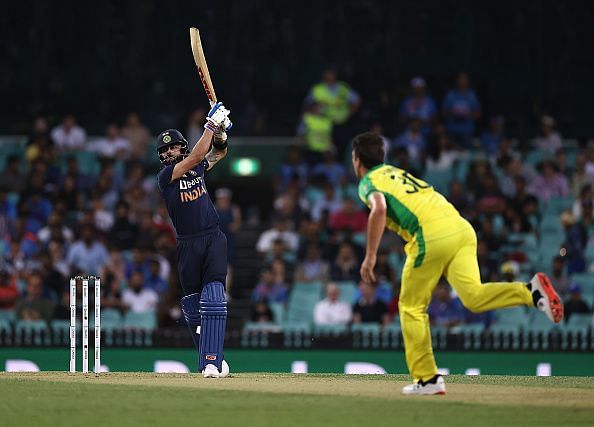 Virat Kohli in action for India against Australia