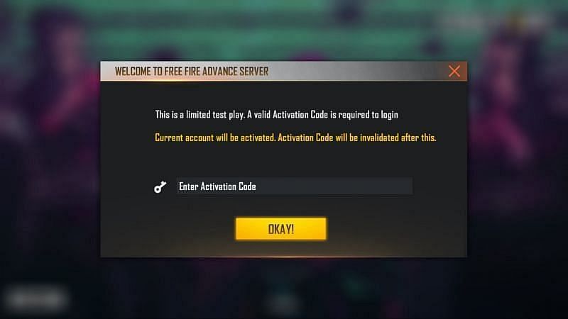 Players have to enter the Activation Code