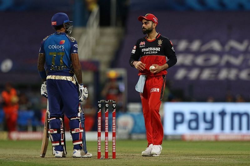 Suryakumar Yadav had an intense staredown with Virat Kohli during IPL 2020 (Image Credits: IPLT20.com)