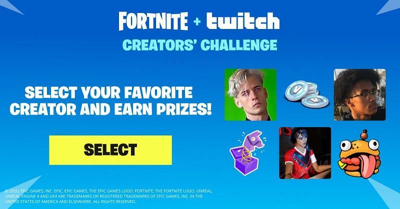 Fortnite x Twitch Creators' Challenge: Free rewards, V-Bucks and