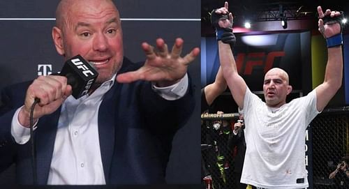 Dana White (left); Glover Teixeira (right)