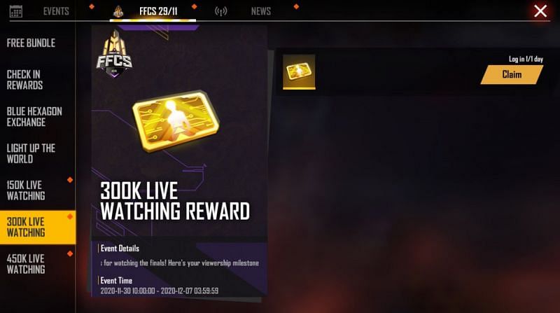 300k live watching rewards