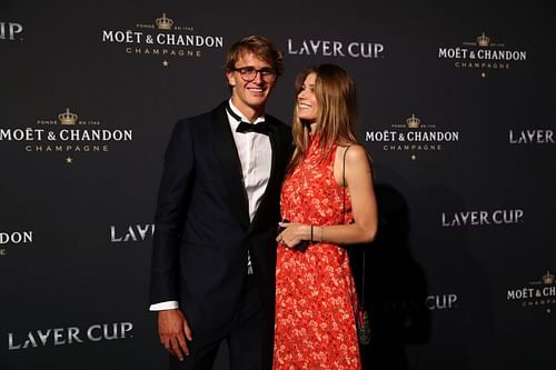 Alexander Zverev with Olga Sharypov at Laver Cup 2019