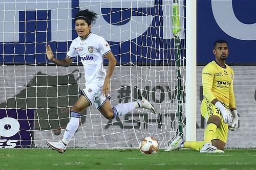 Chennaiyin FC's Anirudh Thapa opened the scoring for them against Jamshedpur FC (Courtesy - ISL)