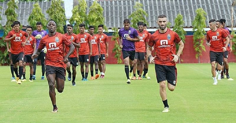 Kerala Blasters FC players in training (Image - Kerala Blasters FC Twitter)