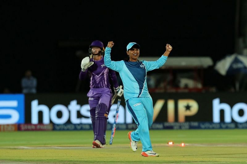 Anuja Patil in action for the Supernovas. Image credits - BCCI