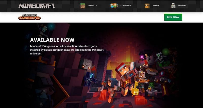 Official website of Minecraft