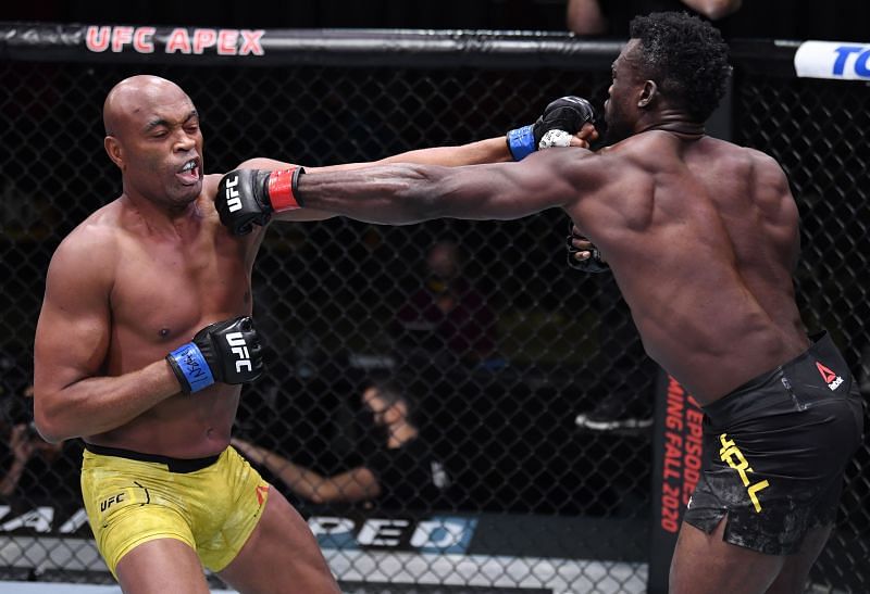 Anderson Silva of Brazil and Uriah Hall of Jamaica