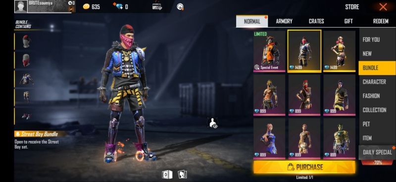 Free Fire 5 Best Character Bundles As Of November 2020