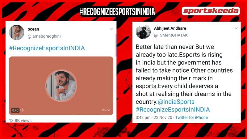 PUBG Mobile India stars Ghatak, Ocean start #RecognizeEsportsinIndia trend