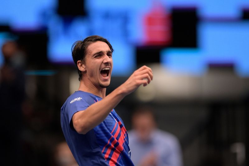 Lorenzo Sonego upset Novak Djokovic in Vienna last week