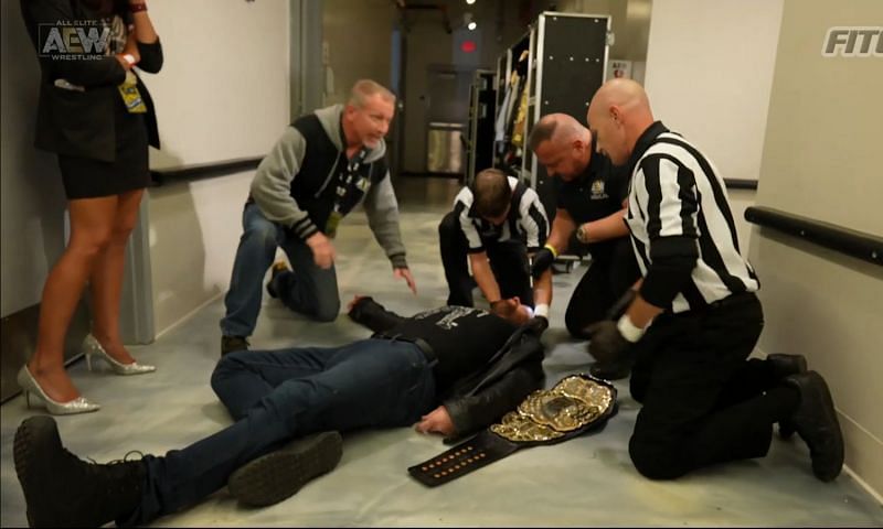The AEW World Heavyweight Champion has found himself the target of an attack backstage