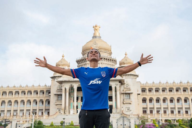 Sunil Chhetri in Bengaluru FC jersey