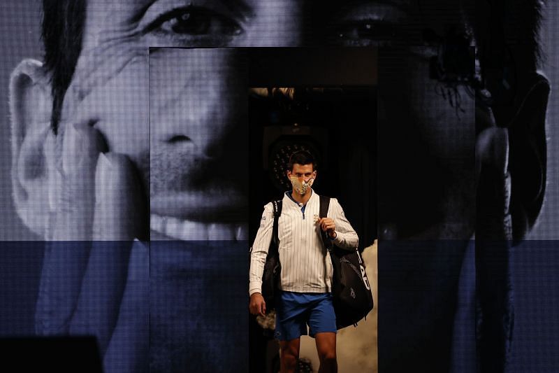 Novak Djokovic walks into the O2 Arena