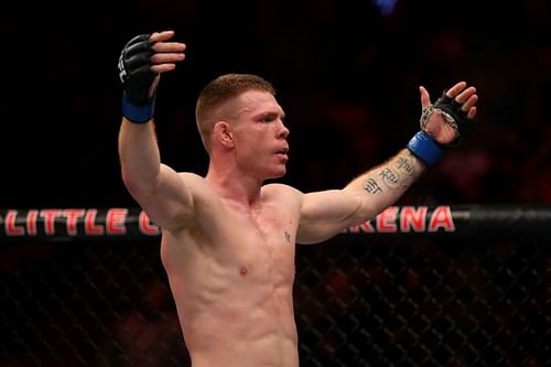 Paul Felder celebrates his victory over Charles Oliveira