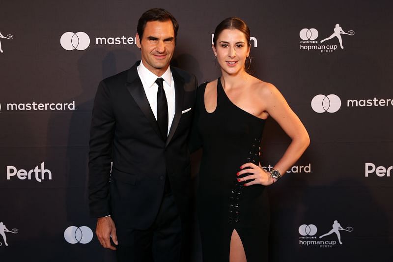 Roger Federer with Belinda Bencic