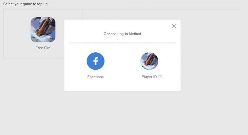 Login with Facebook or Free Fire ID