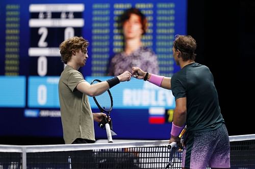 Andrey Rublev after his defeat against Rafael Nadal