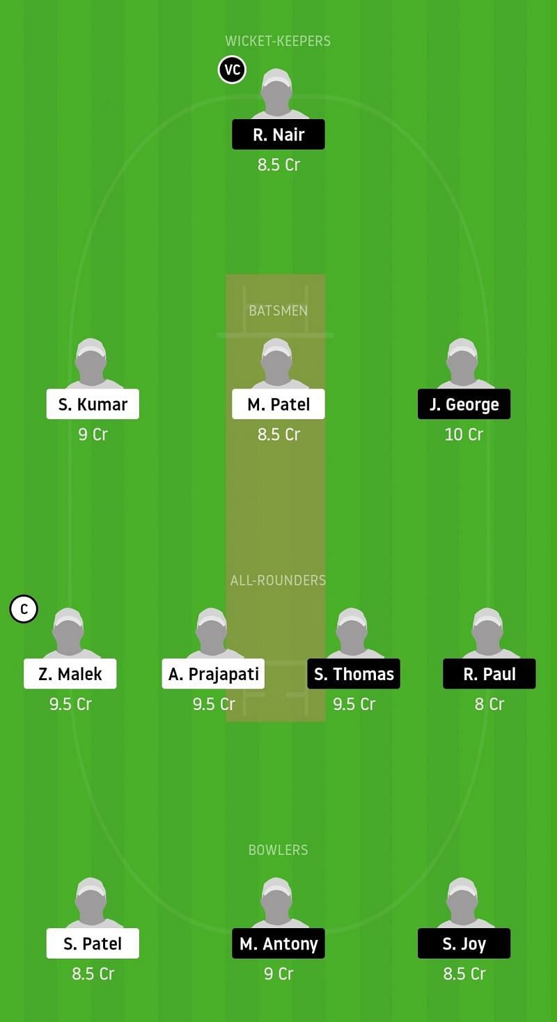 Dream11 Team for AUM vs MSW - ECS Malta 2020.