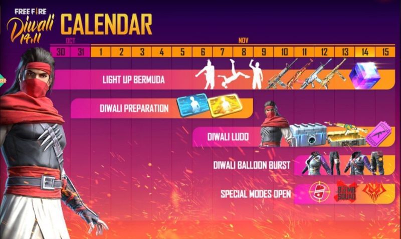 Diwali Calendar (Image Credits: Free Fire)