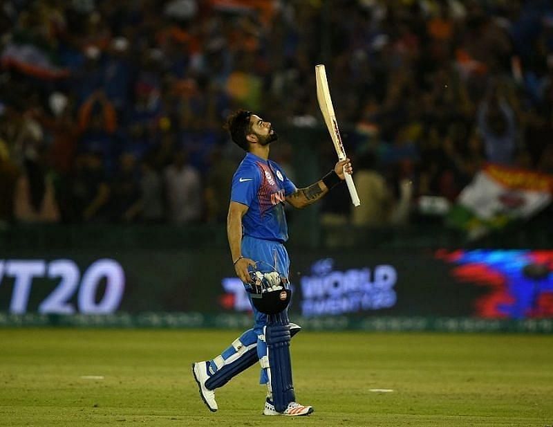 Virat Kohli scored an unbeaten 81 in the World T20 encounter against Australia at Mohali