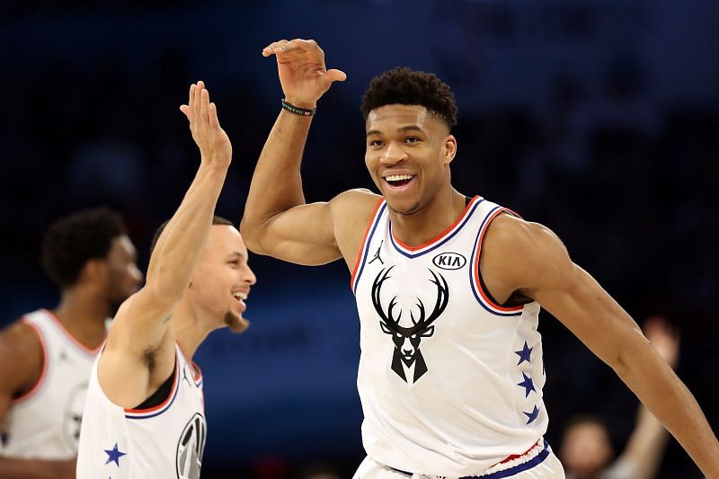 Stephen Curry and Giannis Antetokounmpo