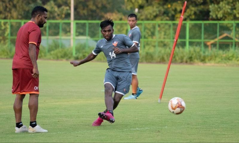 Alexander Jesuraj during a training session for FC Goa