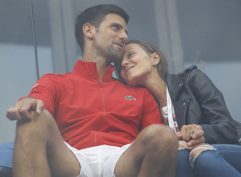 Novak Djokovic with his wife Jelena.