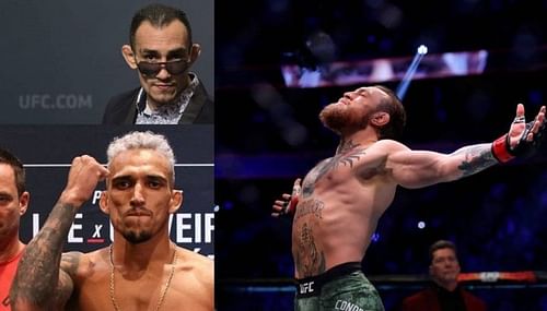 Tony Ferguson (above left); Charles Oliveira (below left); Conor McGregor (right)