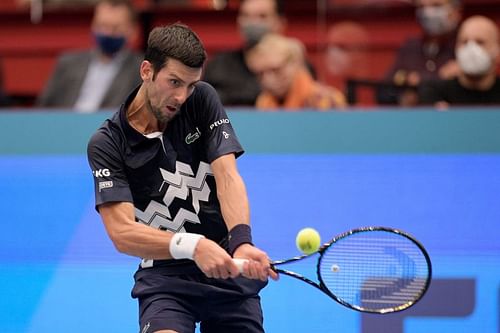 Novak Djokovic at the Erste Bank Open tennis tournament in Vienna, Austria