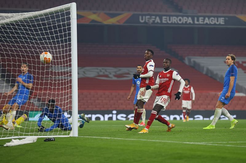 Nicolas Pepe scored Arsenal&#039;s third goal of the night