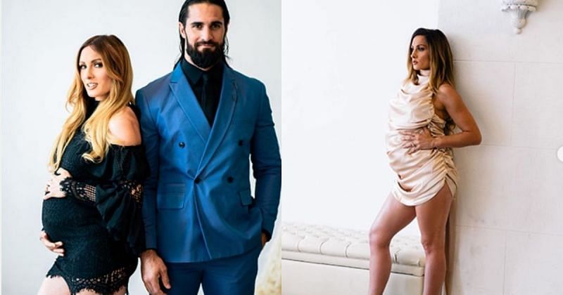 Becky Lynch and Seth Rollins.