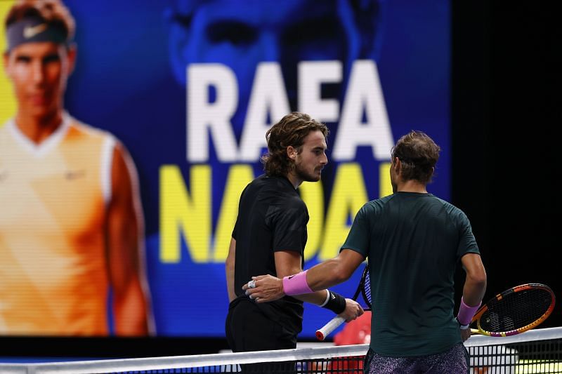 Rafael Nadal with Stefanos Tsitsipas at the Nitto ATP Finals