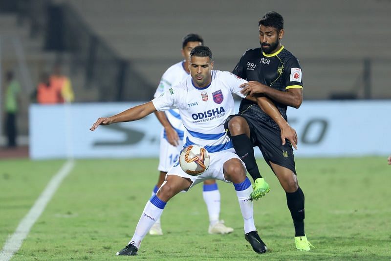 Odisha FC and Hyderabad FC in action during last season of ISL