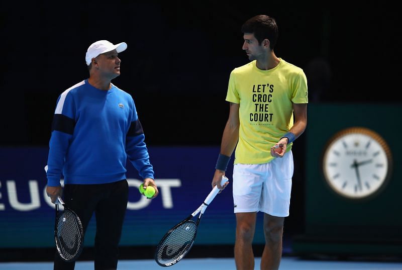 Novak Djokovic with coach Marian Vajda