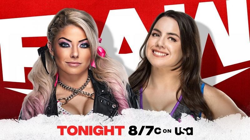 WWE has announced that Alexa Bliss will face Nikki Cross tonight on Monday Night RAW.