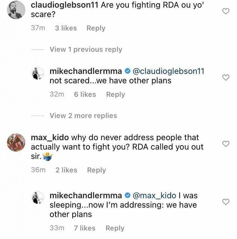 Here is how Michael Chandler responded