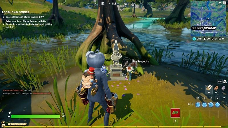 Players have to pay their respects to the evil gnome in Fortnite (Image via Fortnite)