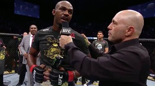 Jon Jones (left) has once again received words of high praise from Joe Rogan (right)