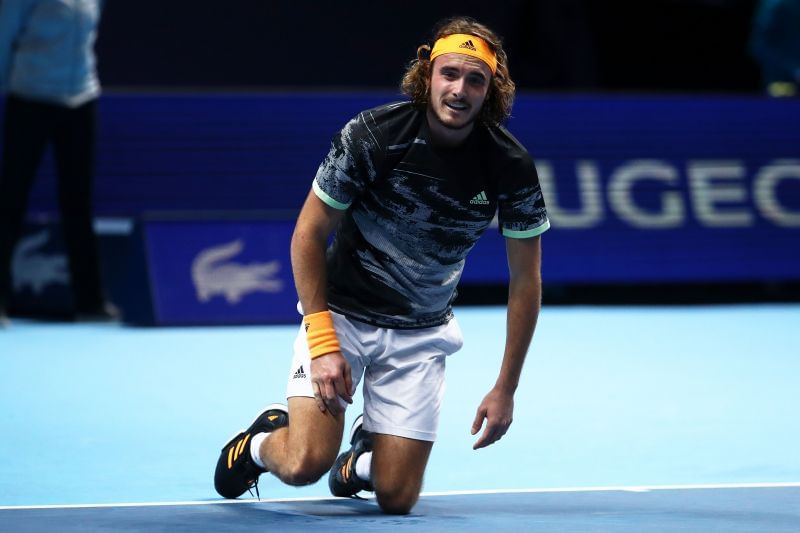 Stefanos Tsitsipas after winning the 2019 Nitto ATP Finals