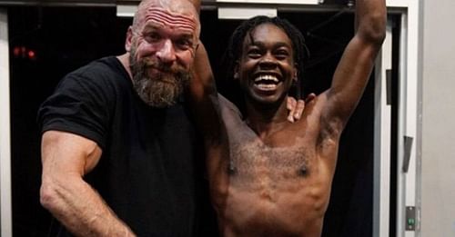 Leon Ruff with the man behind WWE NXT, Triple H 