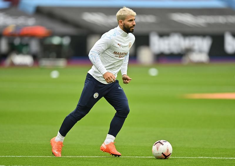 Sergio Aguero made an appearance from the bench against Olympiacos.