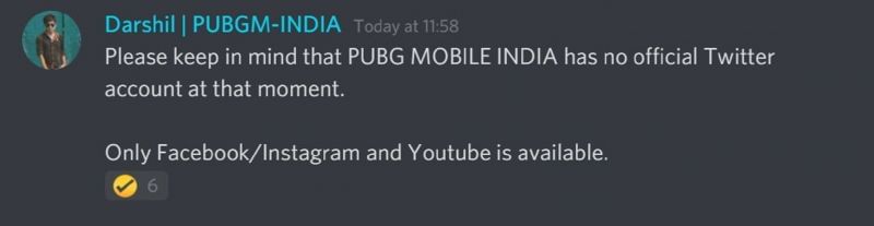 The message posted on the official Discord server