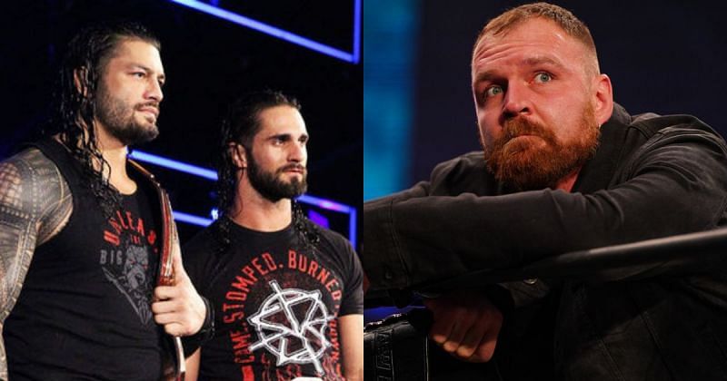 Roman Reigns, Seth Rollins, and Jon Moxley.